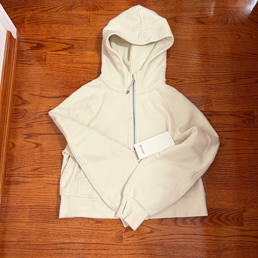 Scuba Oversized Half-Zip Hoodie in Color Bone/Cream - Picture 5 of 6